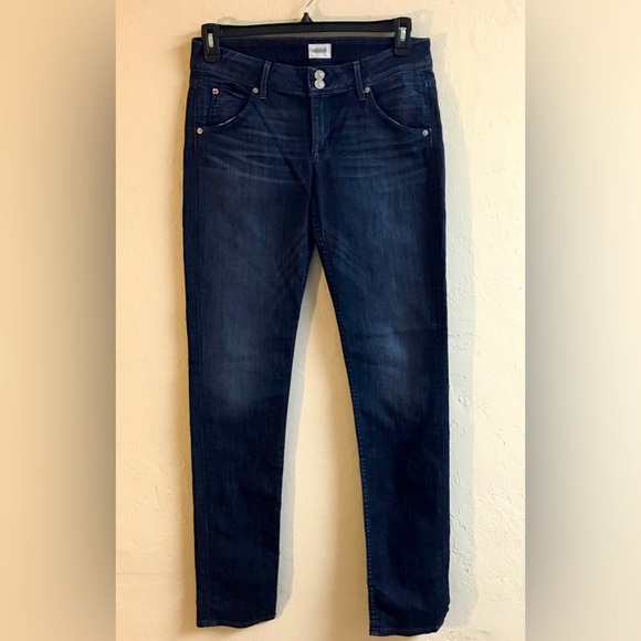 Hudson Jeans Collin Flap Skinny Jeans Denim Size 29 Dark Wash Blue - Picture 1 of 10